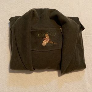 Orvis button up sweatshirt with front pockets